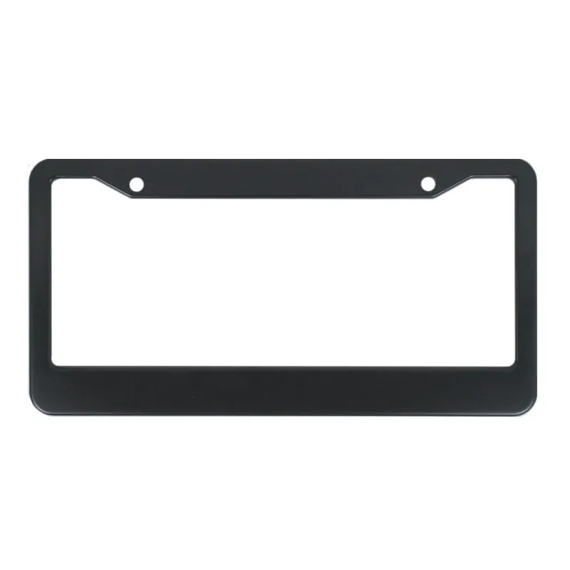 Aluminium alloy license plate frame for American cars in black and silver finishes