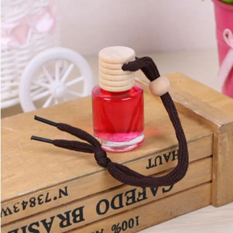 Glass bottle car air freshener hanging ornament with six fragrance options