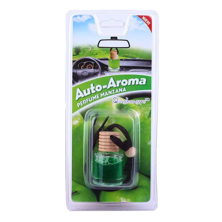 Glass bottle car air freshener hanging ornament with six fragrance options