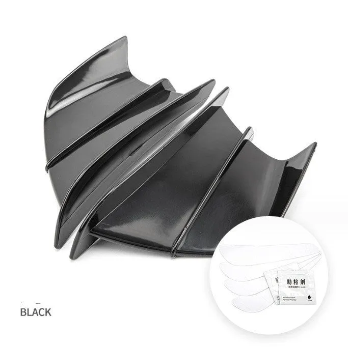 18x8cm universal motorcycle spoiler wind wing in carbon fibre pattern with bright surface finish
