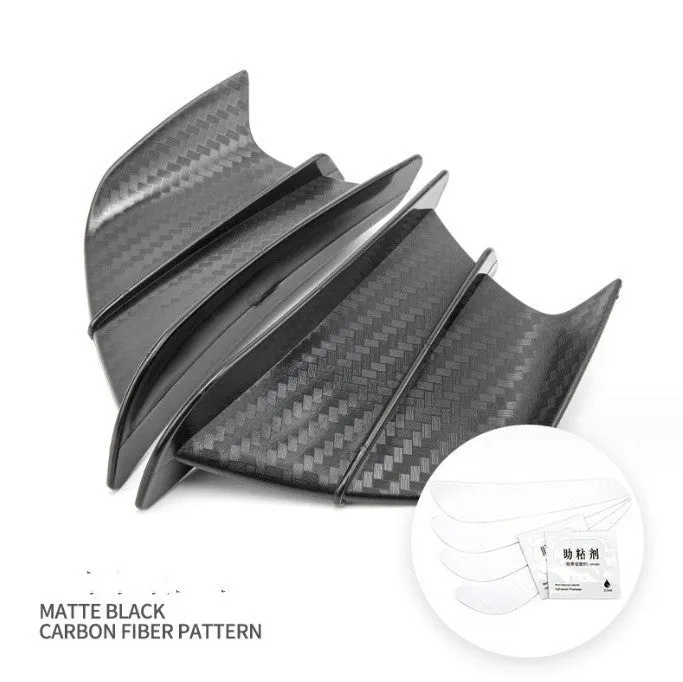 18x8cm universal motorcycle spoiler wind wing in carbon fibre pattern with bright surface finish