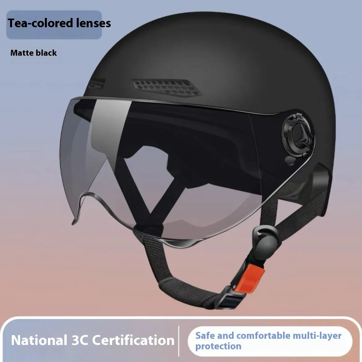 3C certified polypropylene electric motorcycle helmet shown in available colours including light pink and mocha.