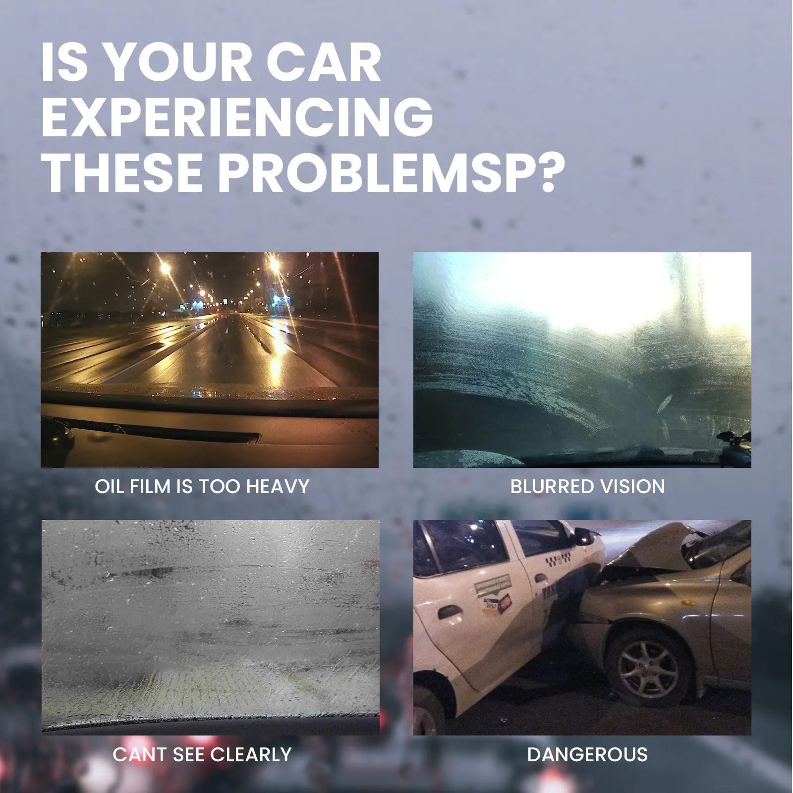 Pack of 40 car anti-fog rainproof wipes showing dimensions.