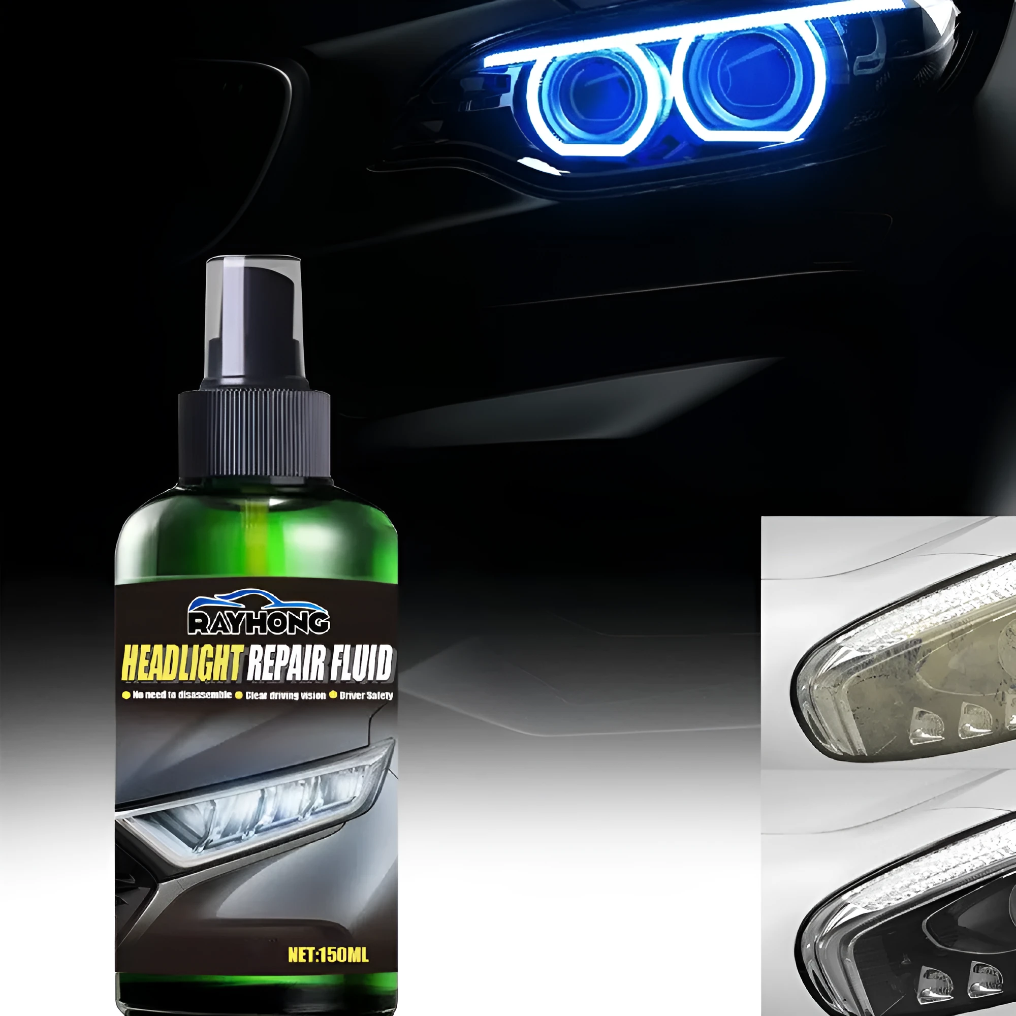 150ml bottle of car lamp repairing liquid for headlight restoration with nano titanium oxide formula