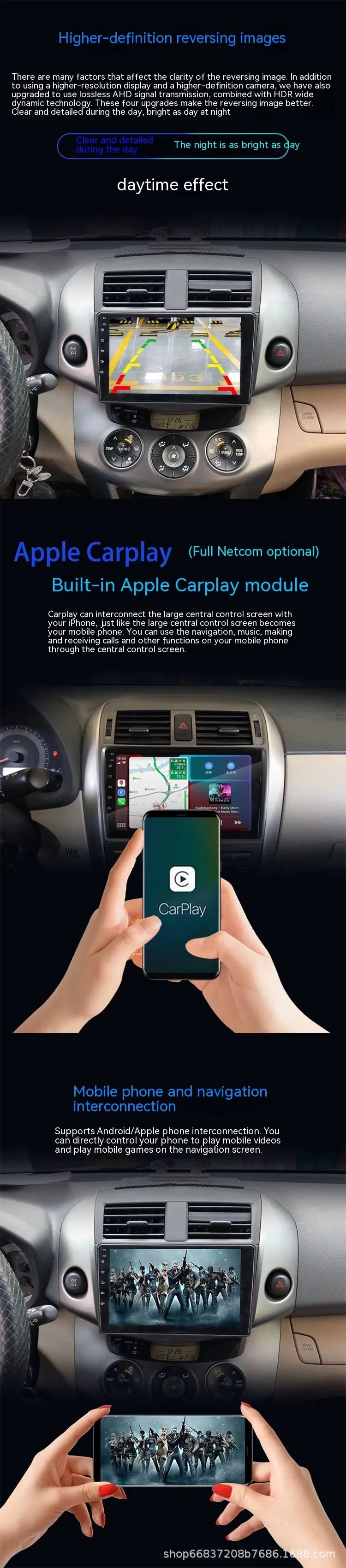 9-inch Android car stereo touchscreen with manual air conditioning controls for Fox vehicles.