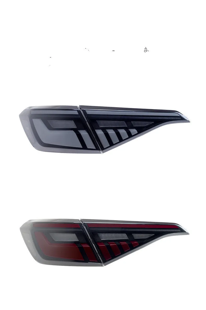 11th Generation Honda Civic modified LED taillight assembly with sequential streamer turn signals in black and red finish.