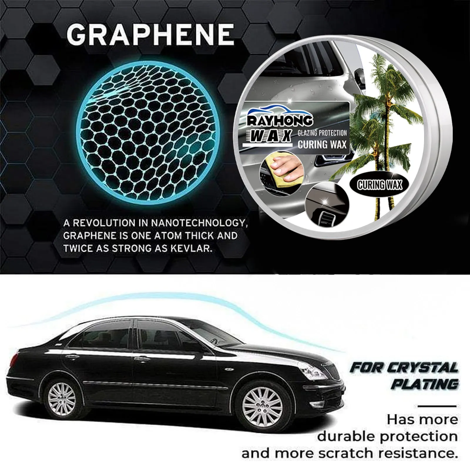 100g tin of car coating wax and a square applicator sponge for paint protection.