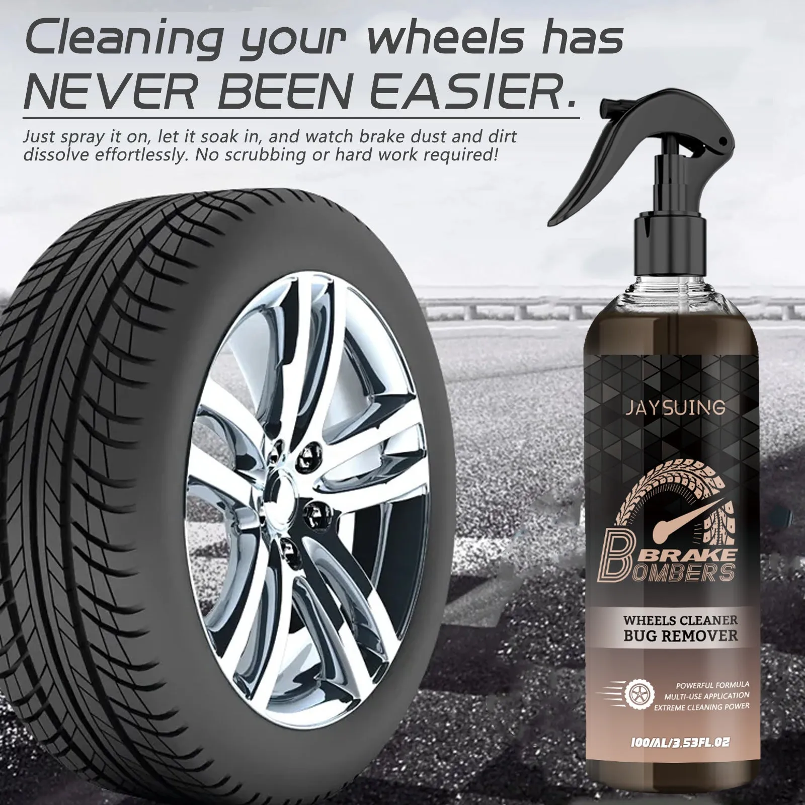 Car brake disc cleaner kit showing 100ml bottle, sponge and microfibre cloth