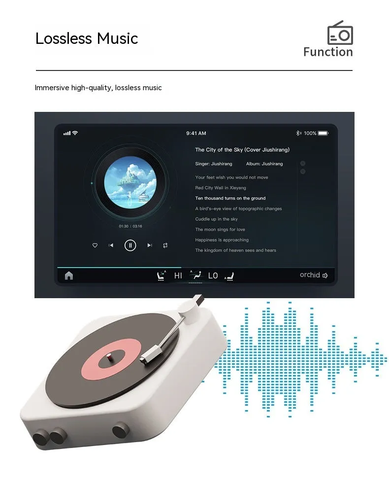 7-inch portable vehicle MP5 player with LCD screen and mounting bracket