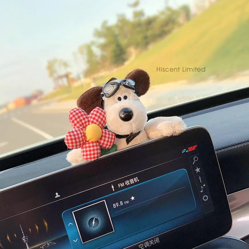 Cotton cartoon pilot dog car seat block decoration doll on vehicle seat