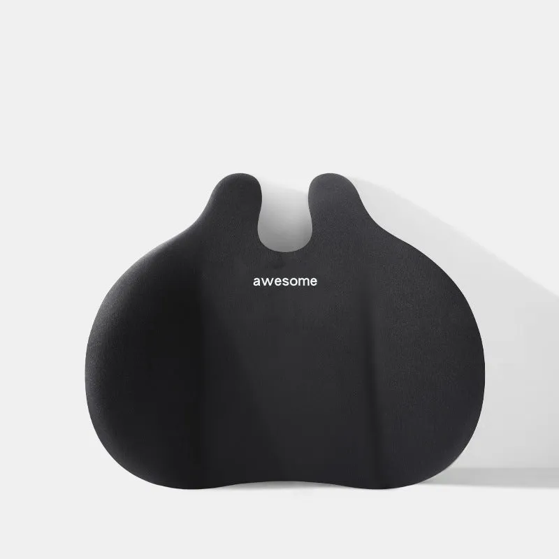 Automotive headrest and lumbar support pillow set in coordinated colours for car comfort