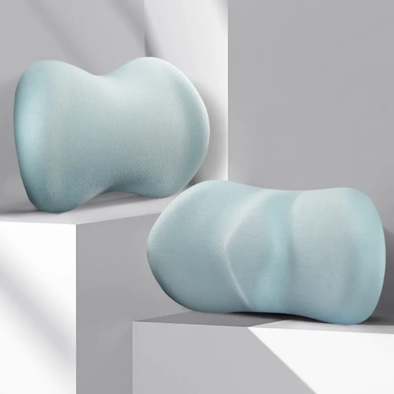 Car headrest pillow and lumbar support cushion set in multiple colour options
