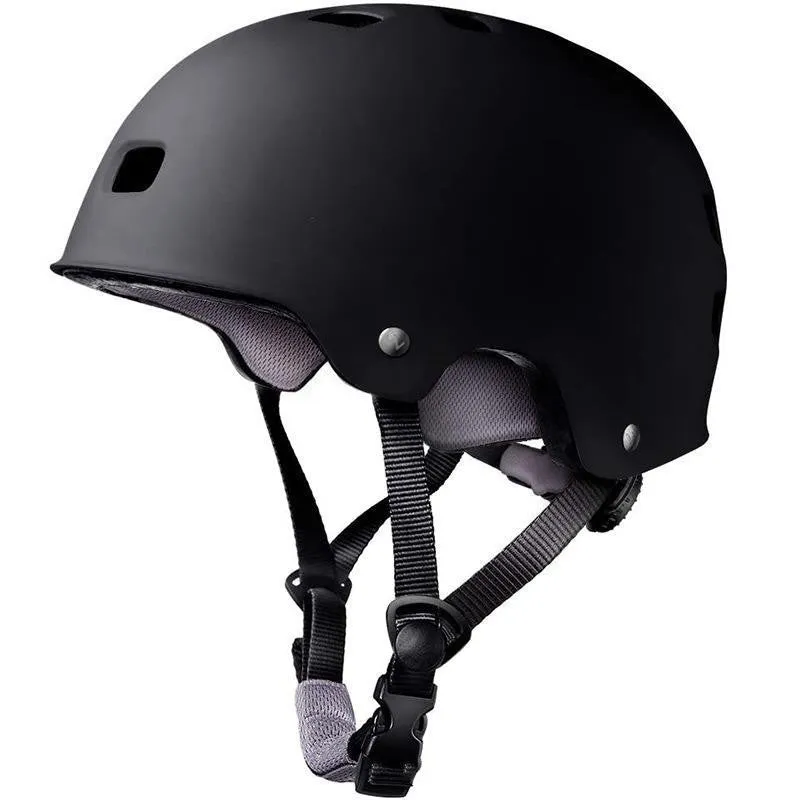 Solid colour skateboarding helmet for children and teenagers, shown in various sizes and colours including red, blue, and black.