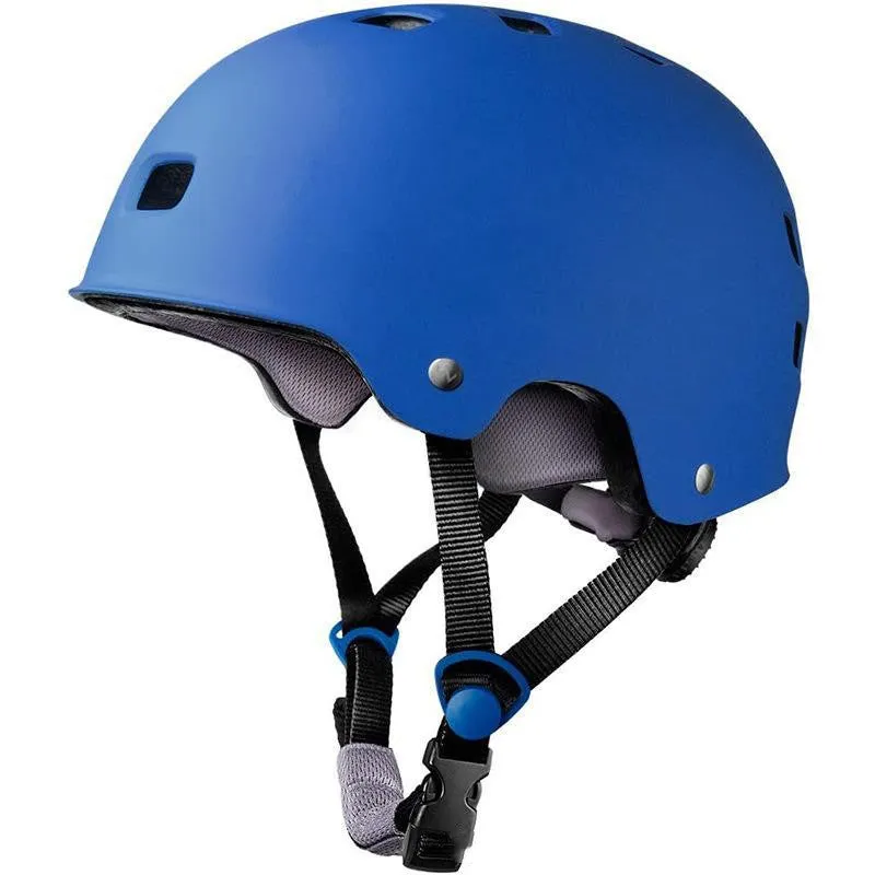 Solid colour skateboarding helmet for children and teenagers, shown in various sizes and colours including red, blue, and black.