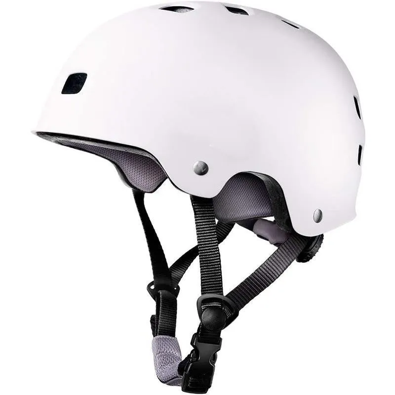 Solid colour skateboarding helmet for children and teenagers, shown in various sizes and colours including red, blue, and black.