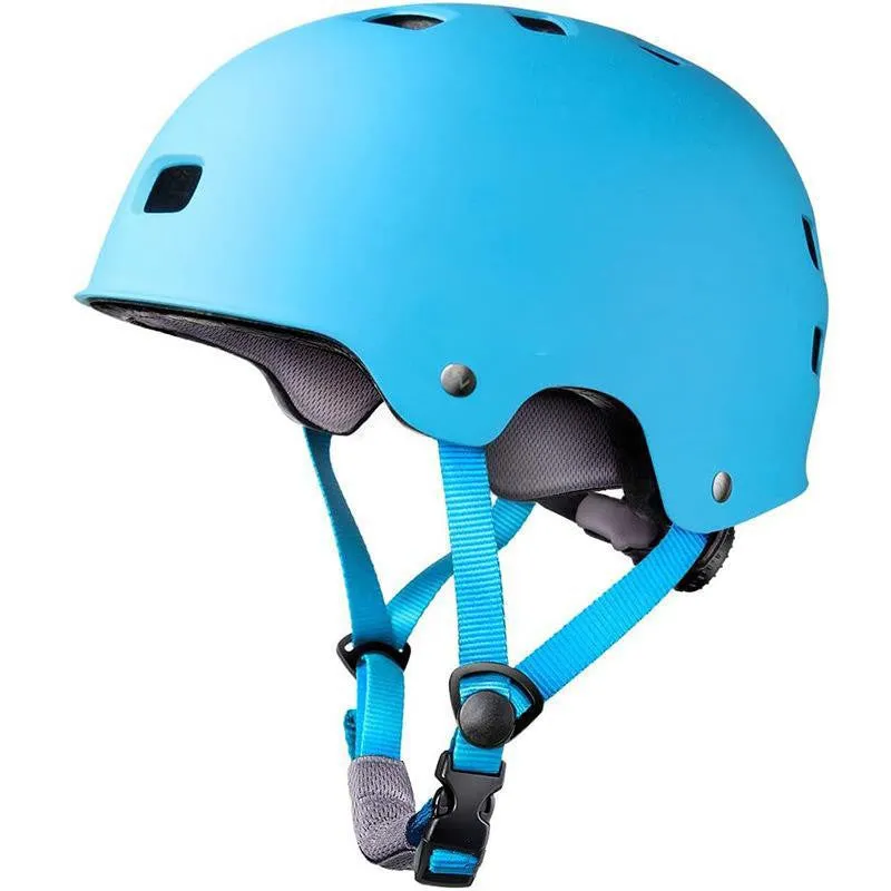 Solid colour skateboarding helmet for children and teenagers, shown in various sizes and colours including red, blue, and black.