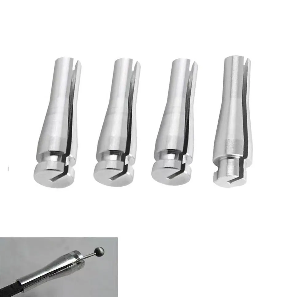 Four silver aluminium automotive repair parts for Ford truck cab rear latch mechanism