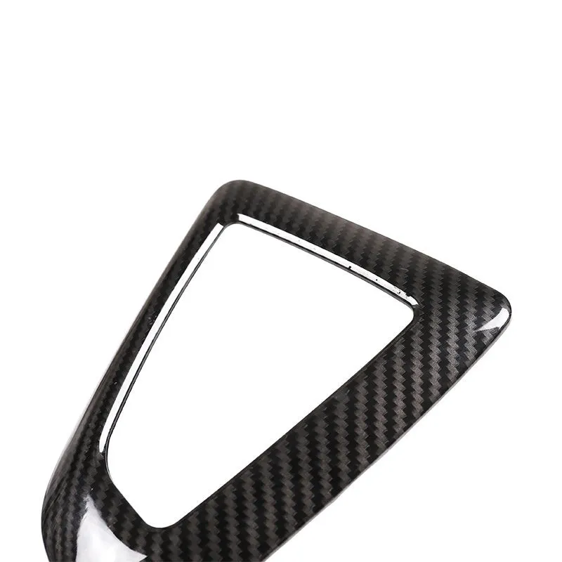 BMW dashboard gear base frame sticker with carbon fibre pattern, 13cm by 9cm