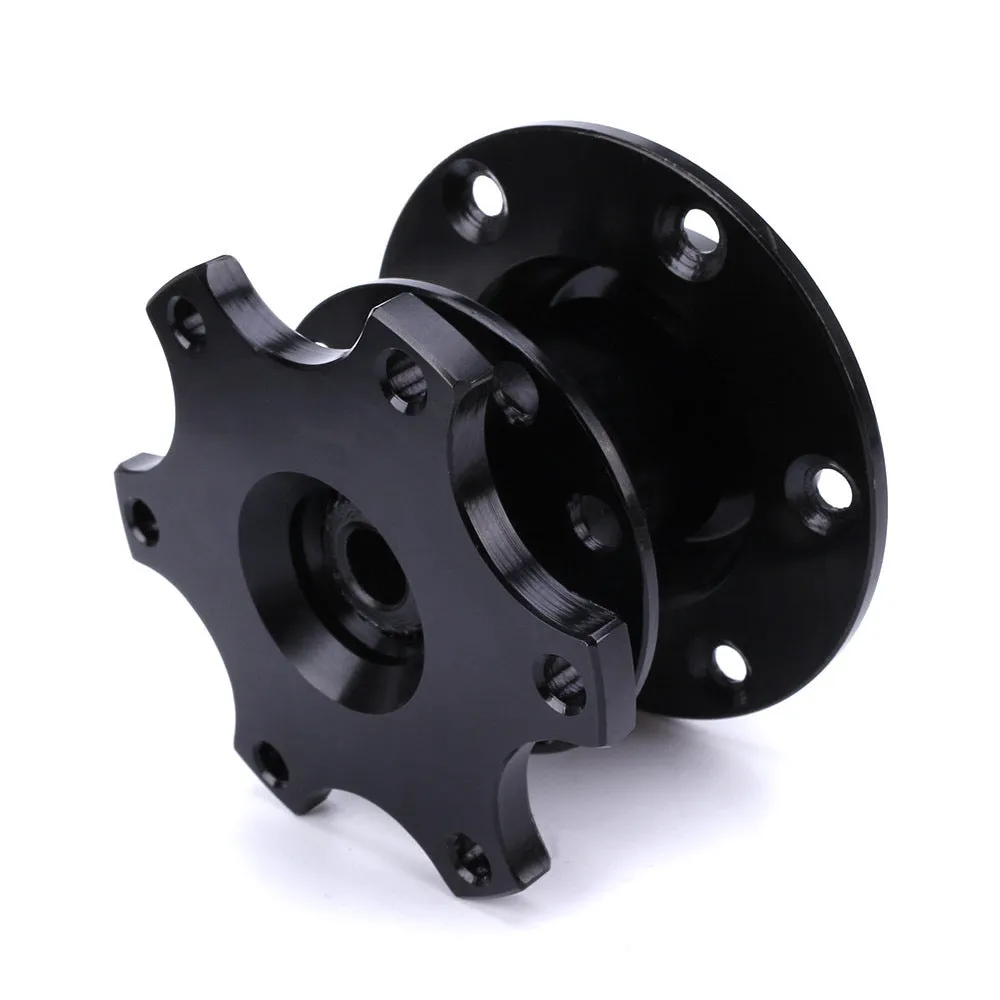 Car steering wheel quick release adapter device in black, red, blue, silver or gold for vehicle modification