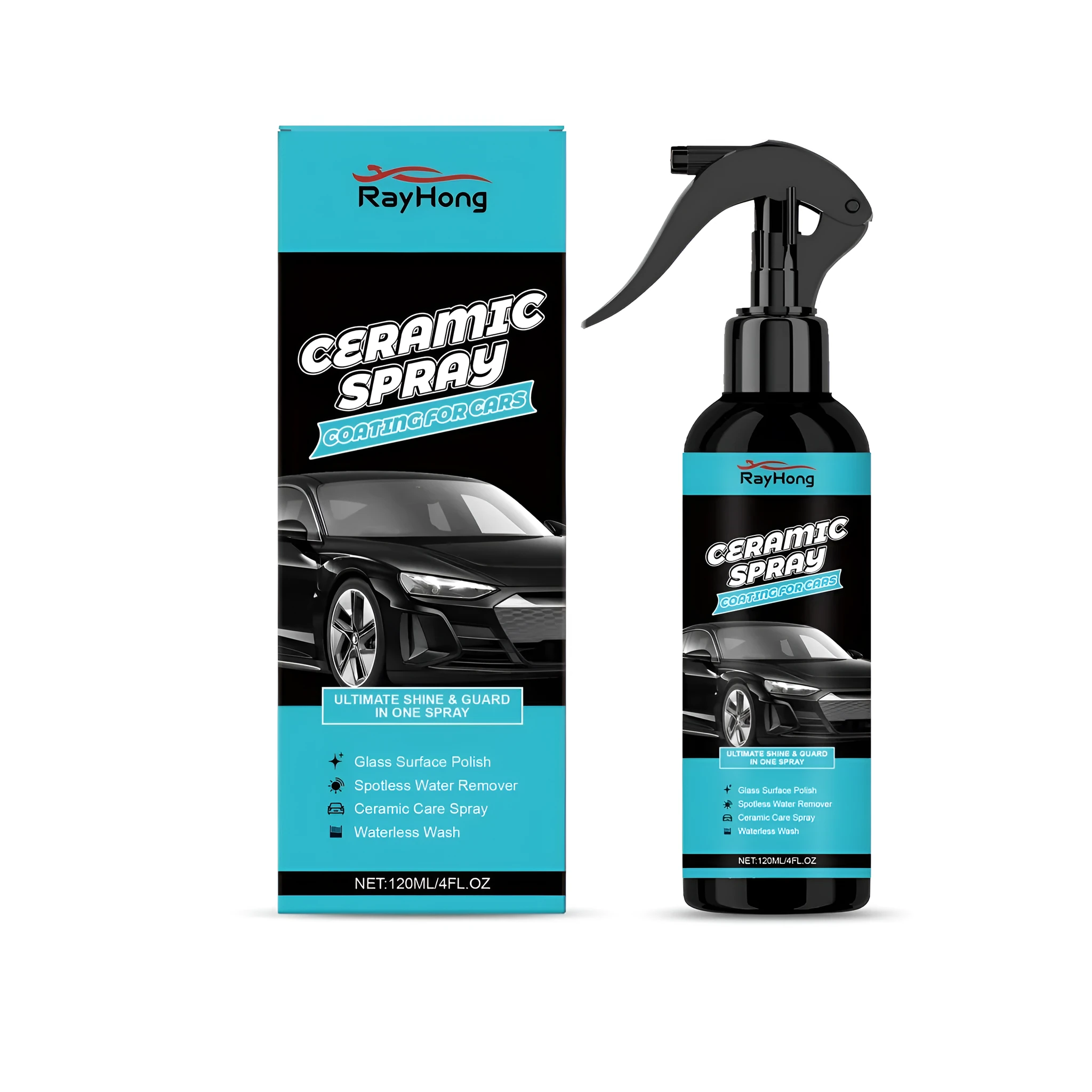 120ml automobile ceramic coating spray bottle with PTFE formula for car and motorcycle protection