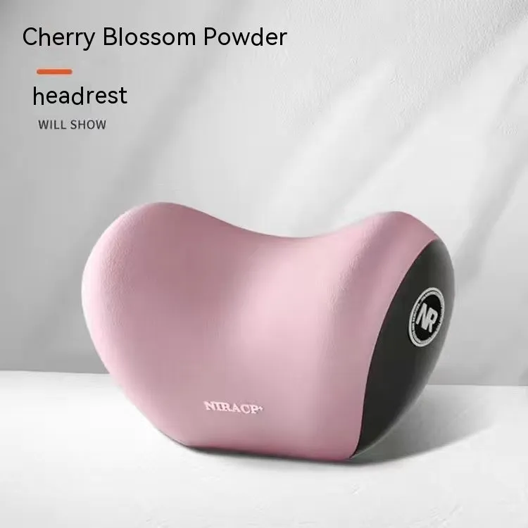 Car lumbar support and headrest pillow set in memory foam with milk silk cover