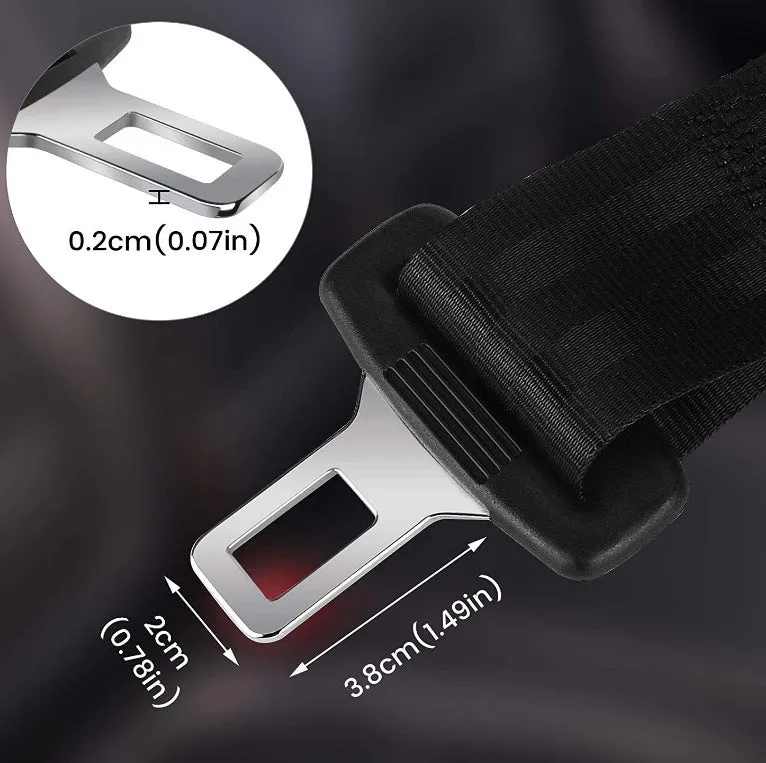 Black 36cm ribbon car seat belt extender for children and pregnant women.