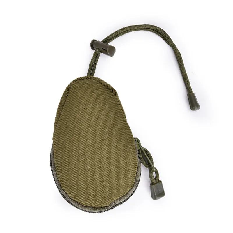 Outdoor multifunctional key bag made from Oxford cloth with telescopic rope, shown in black colour.