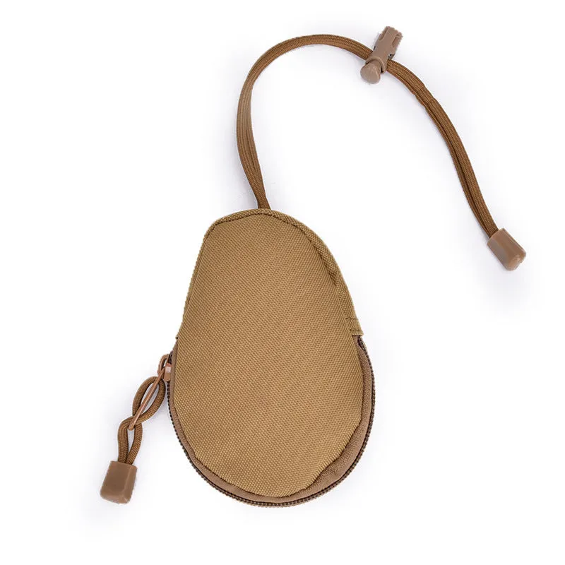 Outdoor multifunctional key bag made from Oxford cloth with telescopic rope, shown in black colour.