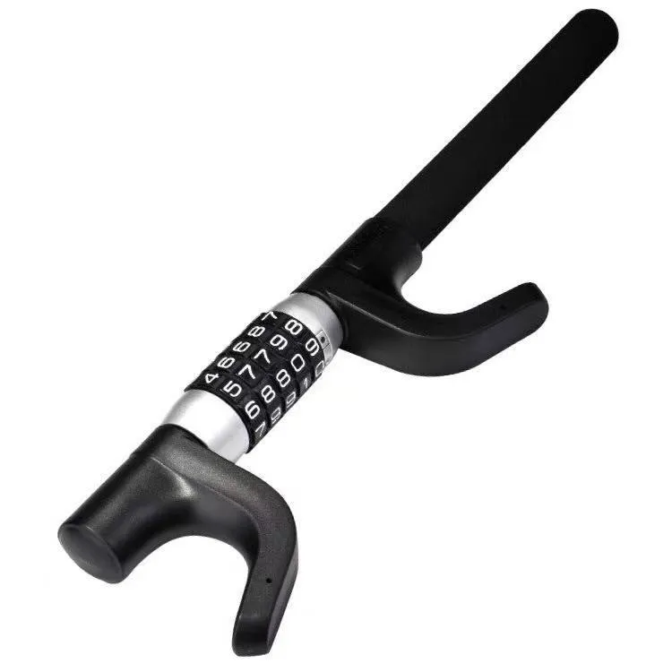 Car anti-theft password steering wheel U-lock in alloy steel with black, blue, and red colour options