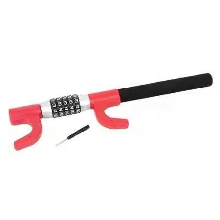 Car anti-theft password steering wheel U-lock in alloy steel with black, blue, and red colour options