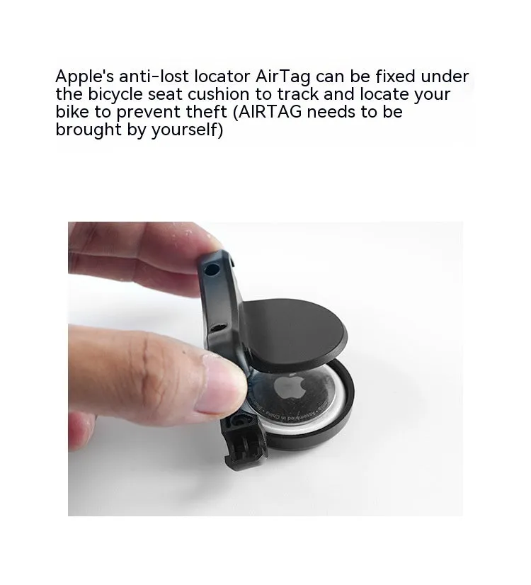 Black ABS plastic bicycle GPS tracker mounting bracket with anti-theft bolts for seat bow installation