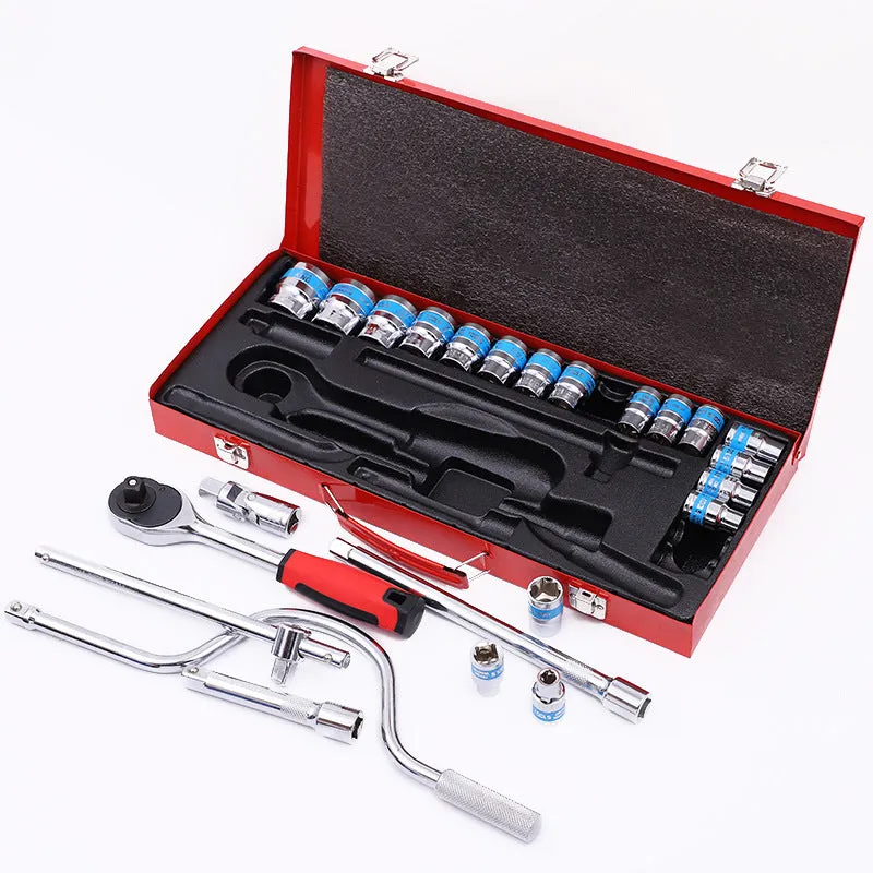 24-piece curved bow car repair wrench combination set in chrome vanadium steel