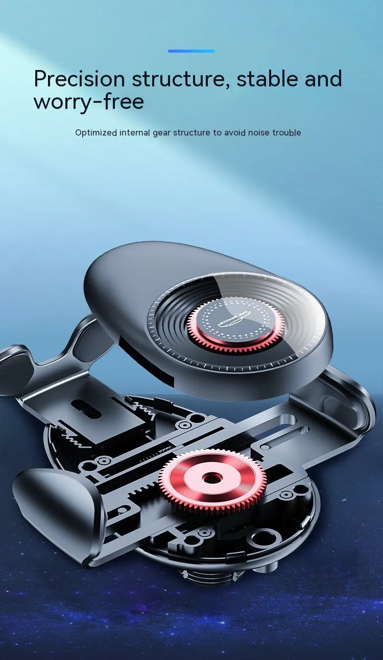 Black car mobile phone bracket mounted on car air vent for hands-free use