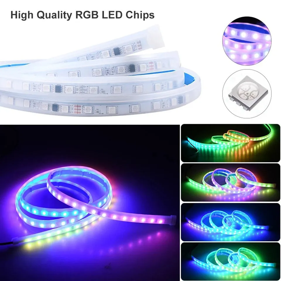 Flexible PVC LED light strip for installing on a General Motors vehicle engine cover.