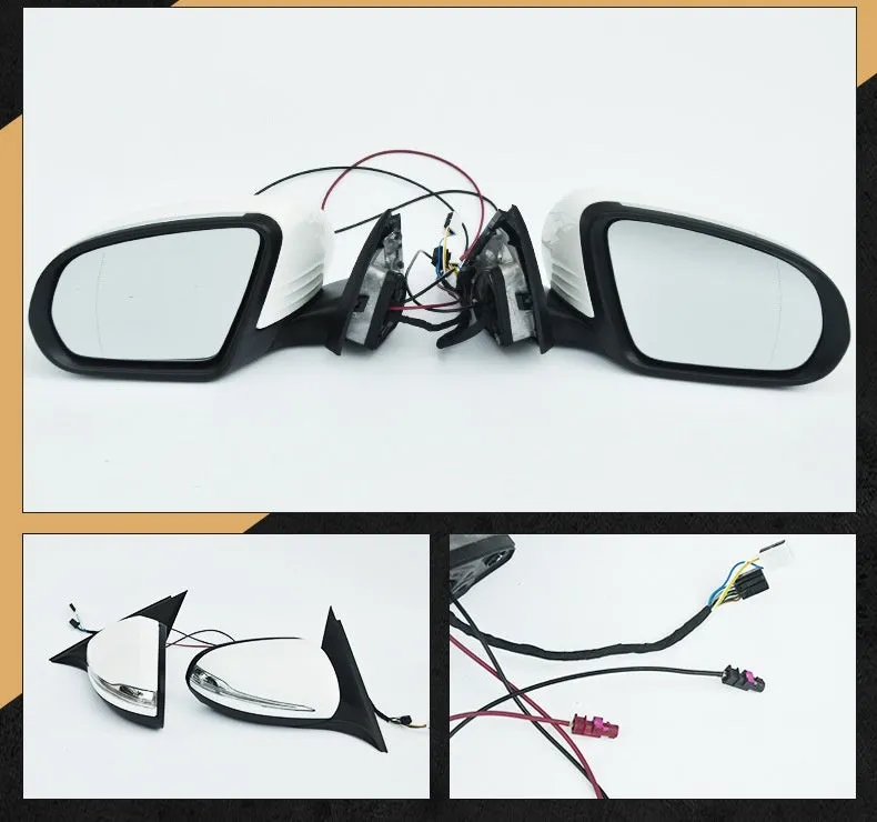 Mercedes W205 C-Class rearview mirror assembly replacement reflector in ABS plastic