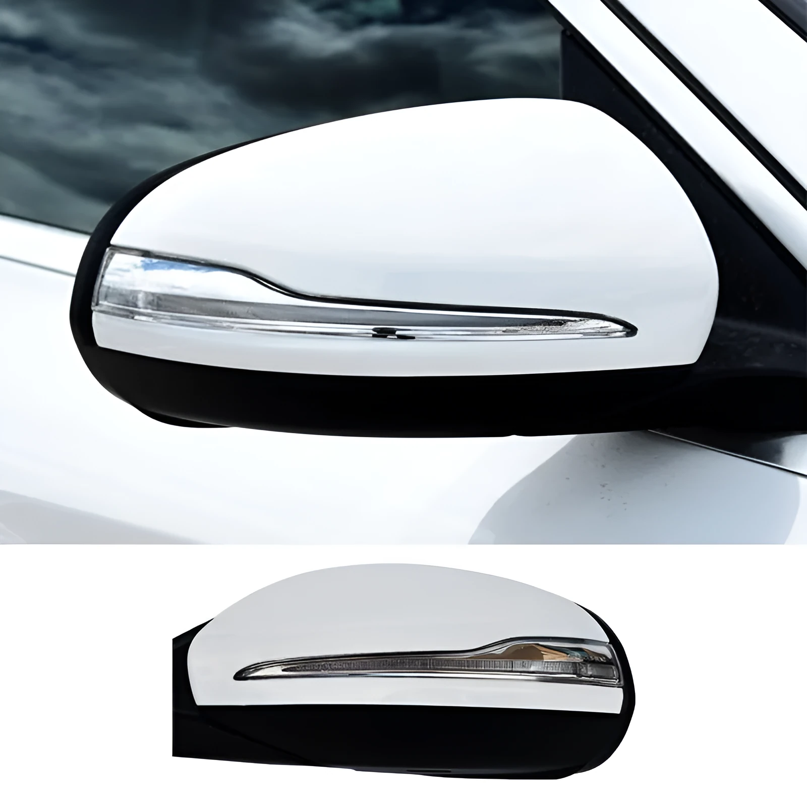 Mercedes W205 C-Class rearview mirror assembly replacement reflector in ABS plastic