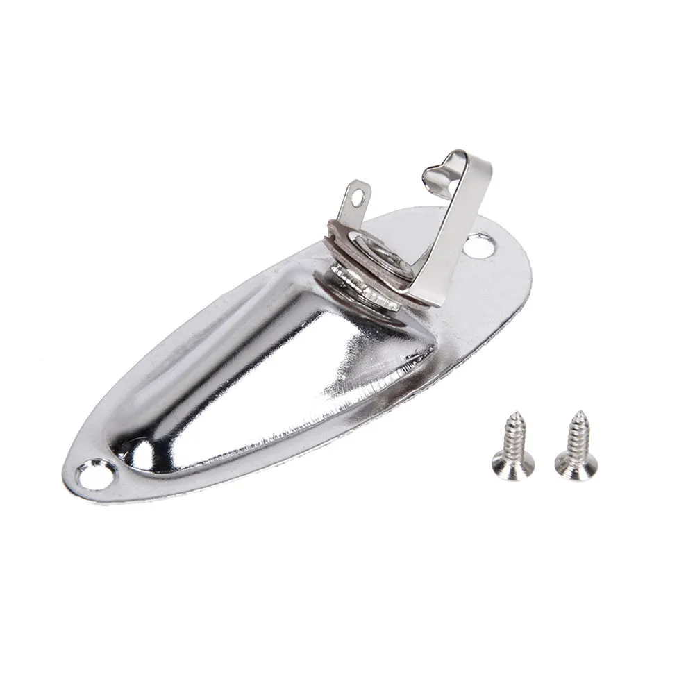 Electric guitar ST boat output socket in black and silver alloy construction