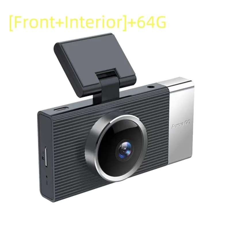 Wi-Fi connected driving recorder with a 3-inch screen and multiple lens options for car front, interior, and rear.