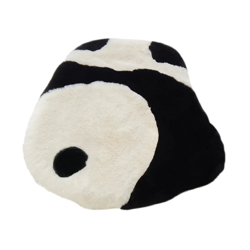 Cartoon panda automotive cushion with plush cover and pp cotton filler for car seating comfort