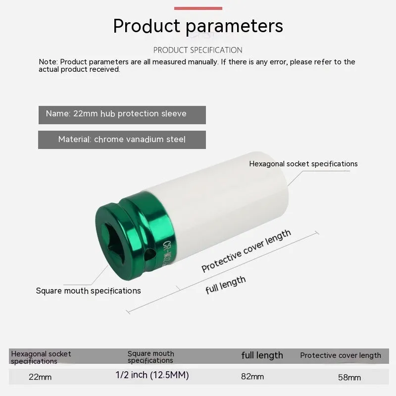 A single 45# steel hexagon impact socket for pneumatic wrenches, shown in one of four available sizes.