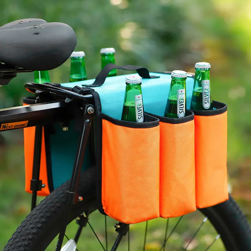 Black and orange bicycle double-sided drink storage bag with 2L capacity