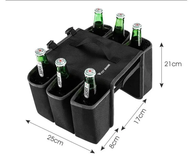 Black and orange bicycle double-sided drink storage bag with 2L capacity