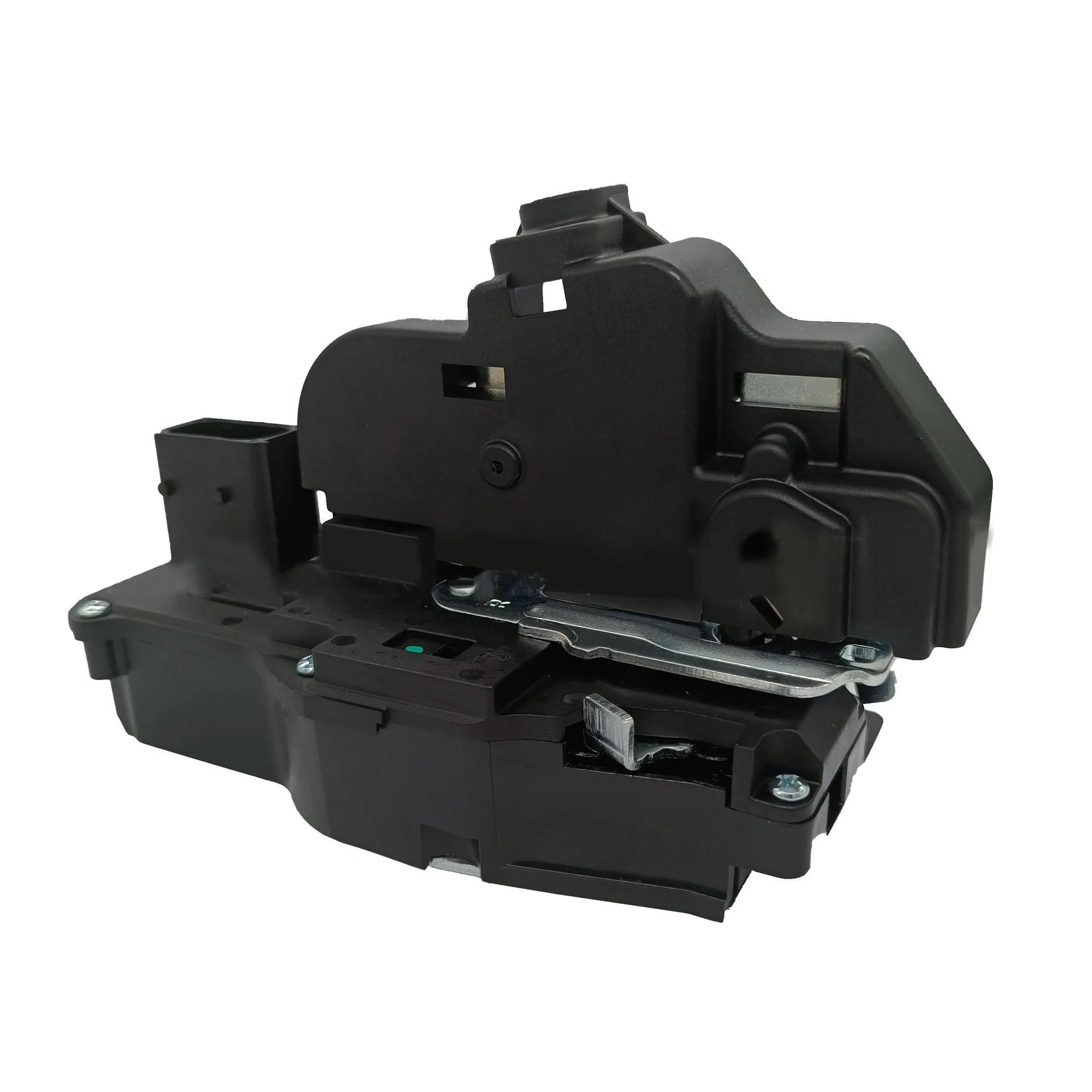 Black plastic door lock actuator for Cadillac SLS right front door