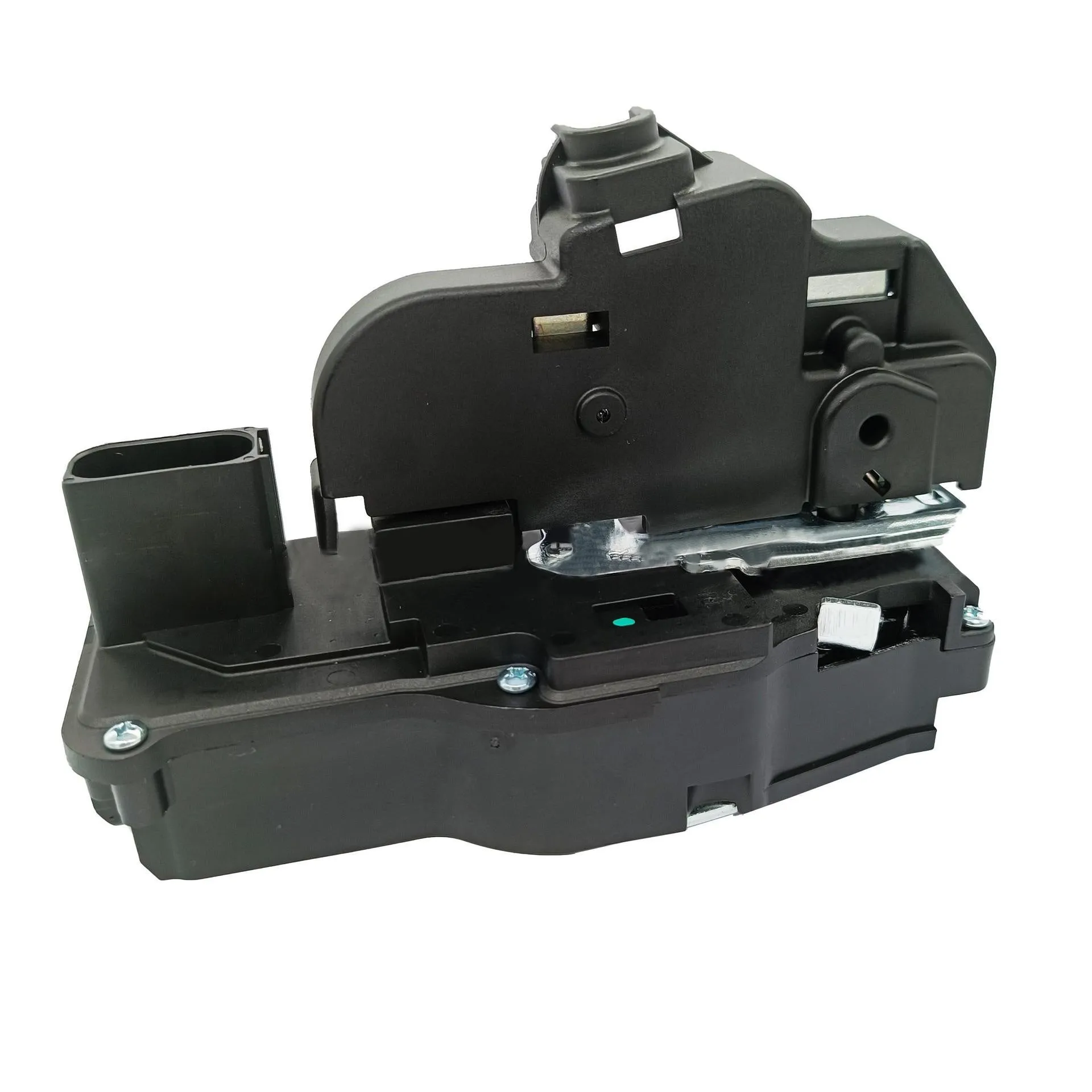 Black plastic door lock actuator for Cadillac SLS right front door