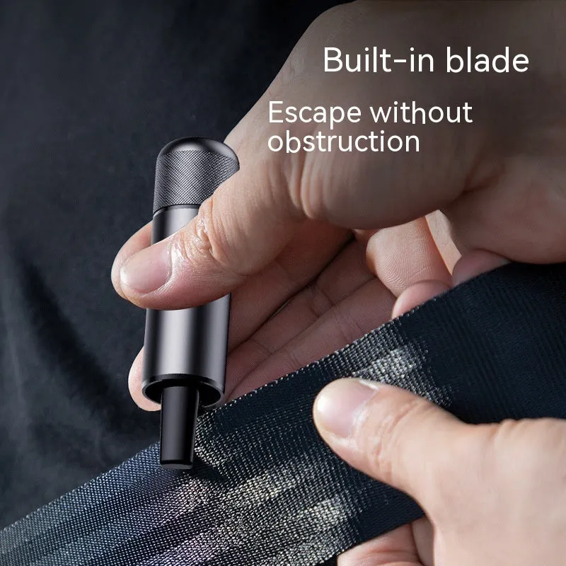 Aluminium alloy car safety hammer with seatbelt cutter and LED torch in 20x88mm size