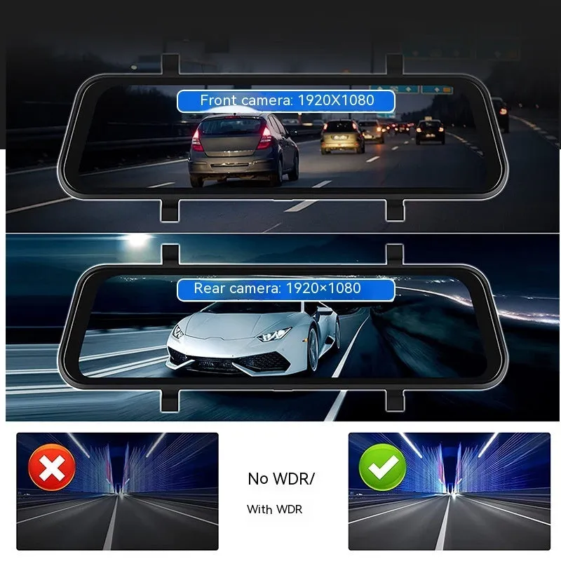 9-inch black universal car GPS navigation system with touch screen and dual camera