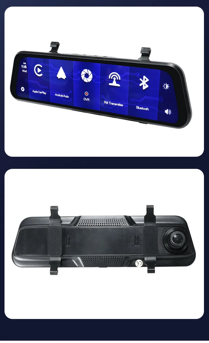 9-inch black universal car GPS navigation system with touch screen and dual camera