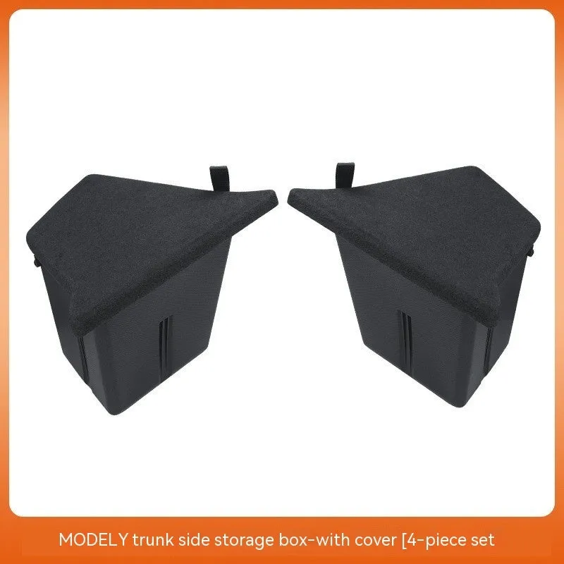 Tesla Model Y and Model 3 trunk side storage box cover set in TPE material