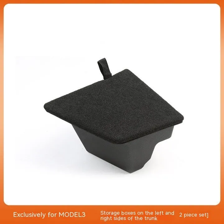 Tesla Model Y and Model 3 trunk side storage box cover set in TPE material