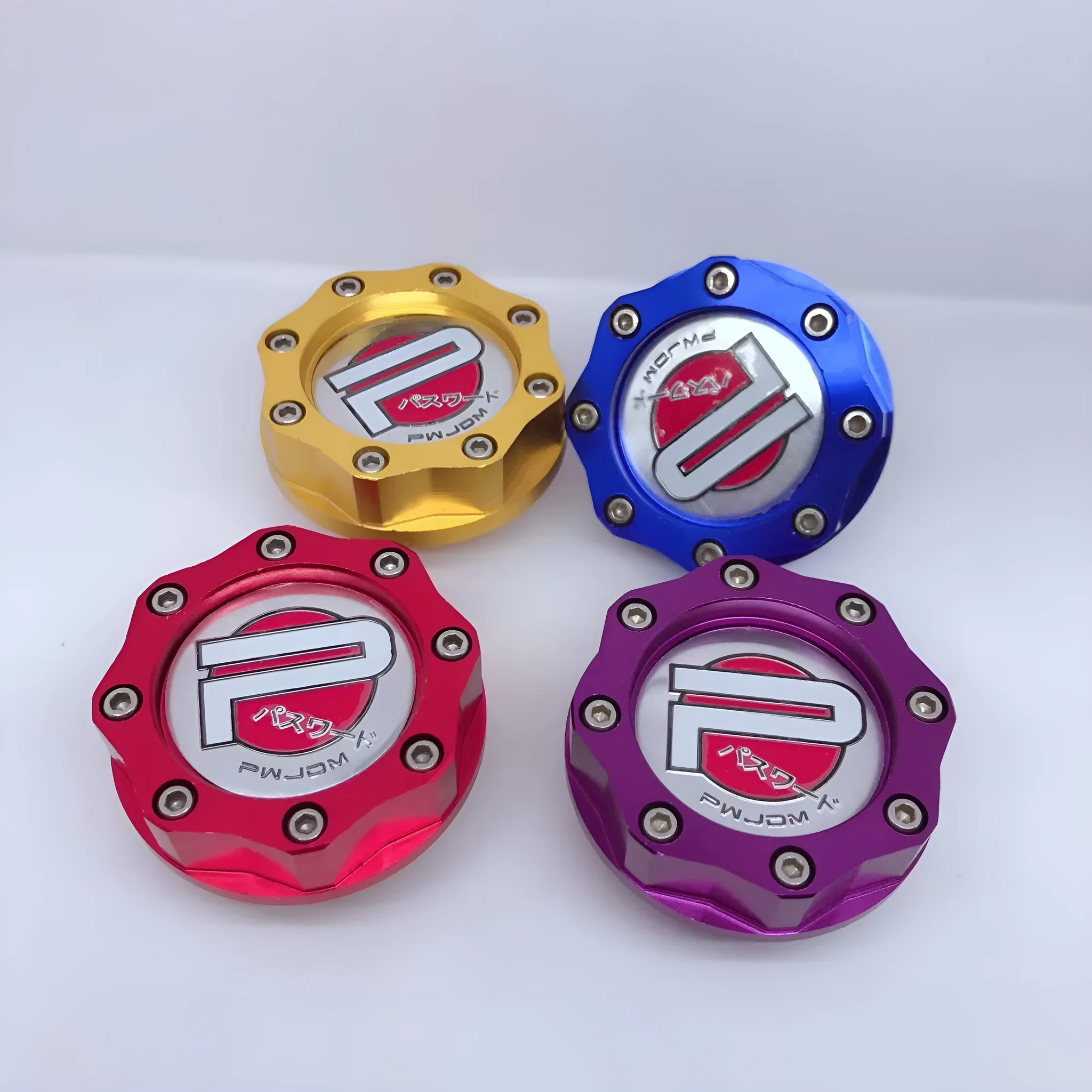 Aluminium alloy oil filler cap for Honda vehicles in red, blue, gold, or purple